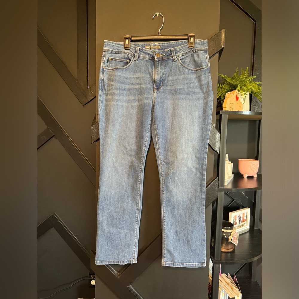 Lee Perfect Fit Light Wash Straight Leg Jeans Size 14 Short